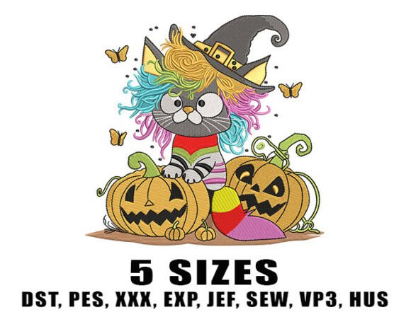 Review: Cute Fluffy Cat Embroidery Designs for Halloween