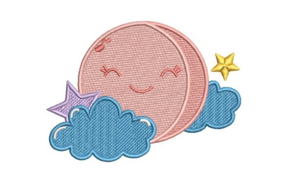 Review: Cute Sleeping Moon Embroidery Design